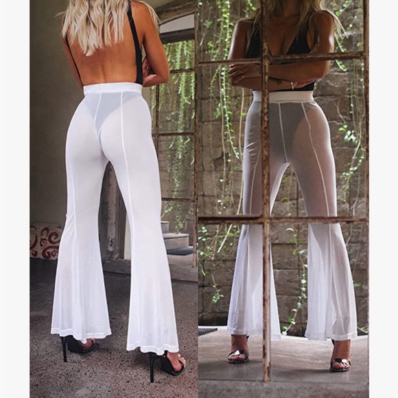 Size L | New Sofsy Mesh Swimsuit Cover-Up Pants - Picture 1 of 6